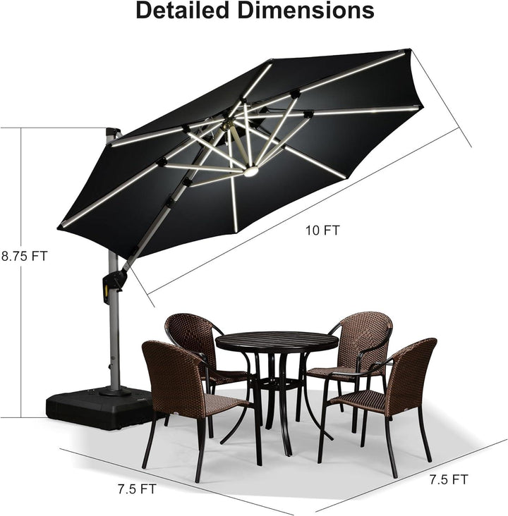 PURPLE LEAF Double Top Round Outdoor LED Umbrellas