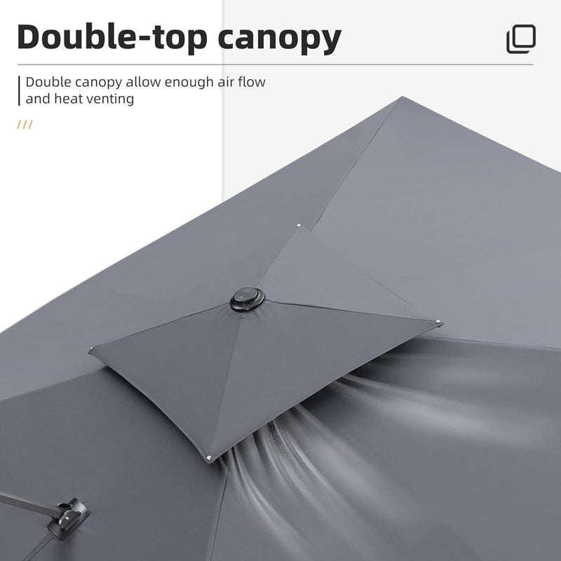 PURPLE LEAF Double Top Square Outdoor Standing Umbrella