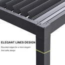 PURPLE LEAF Caesar Solar Louvered Pergola with LED Strip Lights and Control Panel Aluminum Outdoor Pergola with Adjustable Roof for Patio Deck Garden Yard Gray