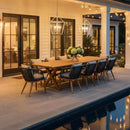 PURPLE LEAF Patio Dining Set for Garden Deck Wicker Table and Chairs Set