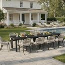 PURPLE LEAF 7/9/11 Pieces Patio Dining Set with Sunbrella Cushions All-Weather Wicker Patio Table and Chairs for Deck, Garden