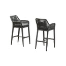 PURPLE LEAF Modern Bar Stools Set of 2, Aluminum Bar Stool with Cushion for Indoor and Outdoor, Kitchen Island