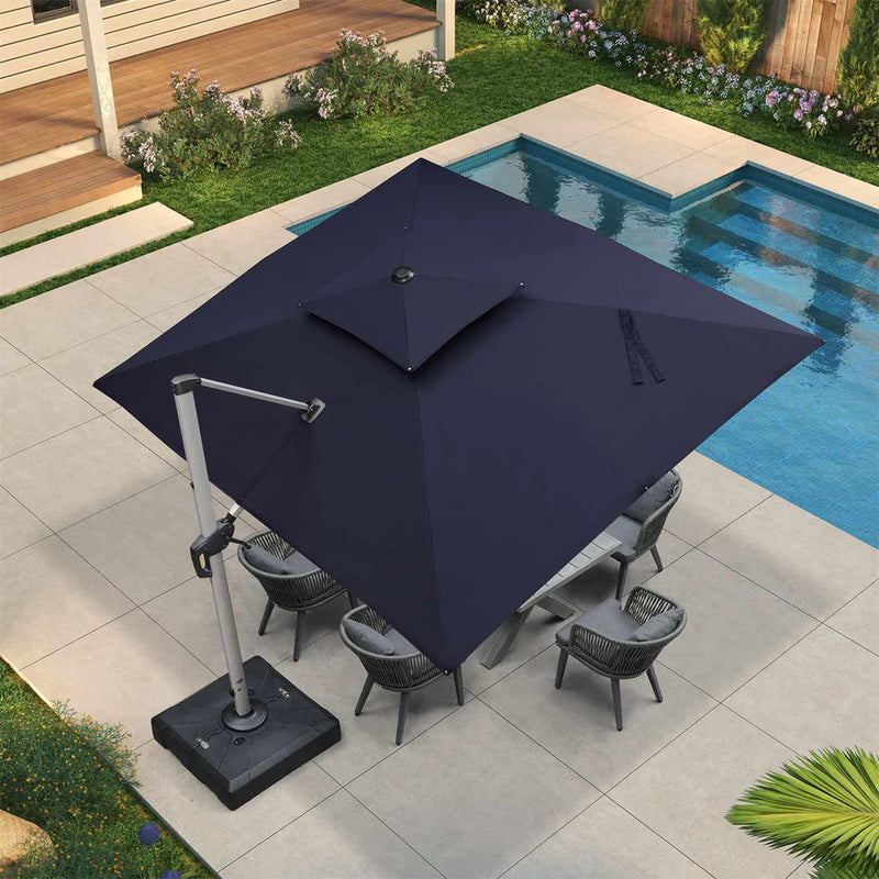 PURPLE LEAF Double Top Rectangle Outdoor Classic Umbrella