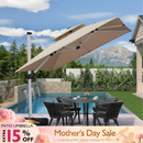 PURPLE LEAF Outdoor Windproof Umbrella, Square Cantilever Umbrella Outside Patio