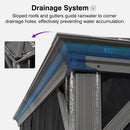 PURPLE LEAF Patio Gazebo for Pool Light Grey Hardtop Galvanized Steel Roof with String Lights-milky