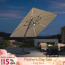 PURPLE LEAF LED Economical 10ft Patio Umbrellas Outdoor Umbrella with Lights