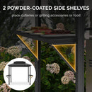 PURPLE LEAF Hardtop Grill Gazebo for Patio Bronze&Grey Permanent Metal Roof Outside Sun Shade Outdoor BBQ Canopy with String Lights
