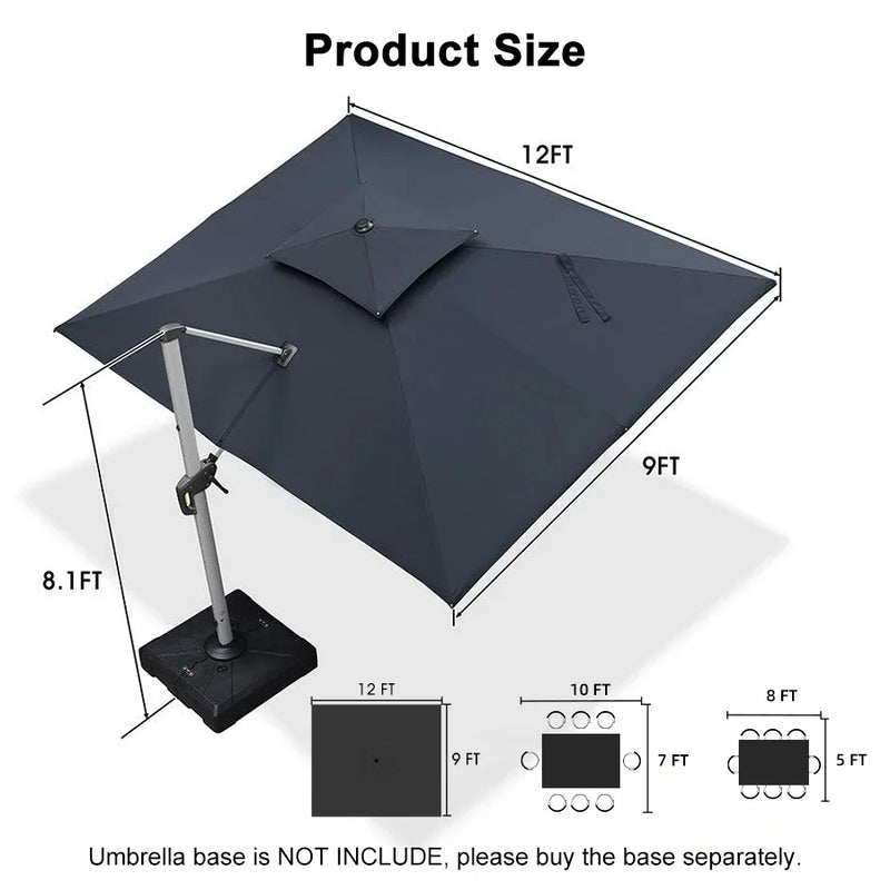 PURPLE LEAF Double Top Rectangle Outdoor Classic Umbrella