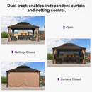 PURPLE LEAF 12x20 Outdoor Hardtop Gazebo for Garden, Bronze Double Roof Aluminum Frame Pavilion – Clearance Sale 20% Off