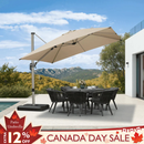 PURPLE LEAF Deluxe Aluminum Outdoor Patio Umbrella Square Cantilever Umbrellas