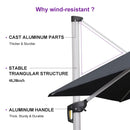 PURPLE LEAF Outdoor Windproof Umbrella, Square Cantilever Umbrella Outside Patio