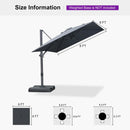 PURPLE LEAF Stepless Tilt Cantilever Umbrella Affordable Outdoor Patio Umbrella