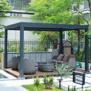 PURPLE LEAF Louvered Pergola Outdoor Aluminum Pergola Patio Pergola with Adjustable Roof for Deck Garden Yard Hardtop Gazebo
