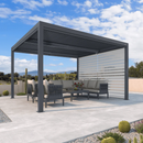 PURPLELEAF Outdoor Louvered Pergola Roller Blinds with Thermal Insulated, UV Protection Waterproof Fabric, Privacy Protection for Pergola, Easy to Install