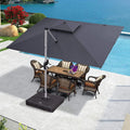 PURPLE LEAF Large Rectangular Porch Umbrella Outside Cantilever Patio Yard Umbrella