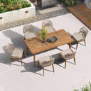 PURPLE LEAF Patio Dining Set for Garden Deck Wicker Table and Chairs Set