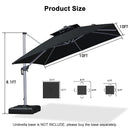 PURPLE LEAF Double Top 360 Degree  Rotation Square Patio Classic Umbrella