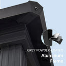 PURPLE LEAF Hardtop Grill Gazebo for Patio Bronze&Grey Permanent Metal Roof Outside Sun Shade Outdoor BBQ Canopy with String Lights