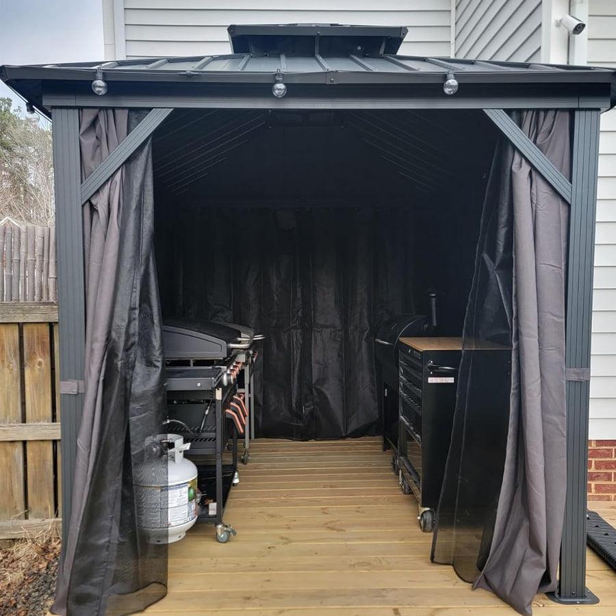PURPLE LEAF Grey Hardtop Gazebo with Heavy Duty Galvanized Steel