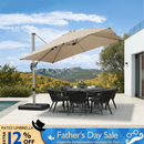PURPLE LEAF Deluxe Aluminum Outdoor Patio Umbrella Square Cantilever Umbrellas