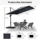 PURPLE LEAF Affordable Patio Umbrella with Base, Square and Rectangular Outdoor Umbrella