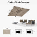 PURPLE LEAF Hailar Deluxe Aluminum Patio Umbrella with Base, Square and Rectangular Umbrella