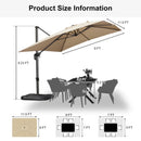 PURPLE LEAF Affordable Patio Umbrella with Base, Square and Rectangular Outdoor Umbrella