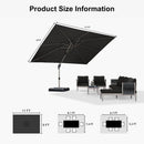 PURPLE LEAF Hailar Deluxe Aluminum Patio Umbrella with Base, Square and Rectangular Umbrella