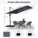 PURPLE LEAF Affordable Patio Umbrella with Base, Square and Rectangular Outdoor Umbrella