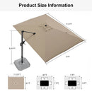 PURPLE LEAF Affordable Patio Umbrella with Base, Square and Rectangular Outdoor Umbrella