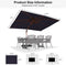 PURPLE LEAF Double Top Rectangle Aluminum Umbrellas in Wood Color