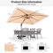 PURPLE LEAF Double Top Rectangle Aluminum Umbrellas in Wood Color