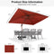 PURPLE LEAF Double Top Rectangle Aluminum Umbrellas in Wood Color