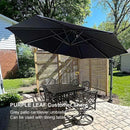 PURPLE LEAF Affordable Outdoor Umbrella with Base, Round Cantilever Umbrella for Garden