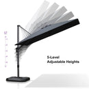 PURPLE LEAF Lateral Tilt Patio Umbrella with Base, 360° Swivel Cantilever Umbrella with Stand