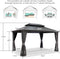PURPLE LEAF Permanent Hardtop Gazebo Aluminum Gazebo with Galvanized Steel Double Roof for Patio Lawn and Garden, Grey
