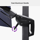 PURPLE LEAF Lateral Tilt Patio Umbrella with Base, 360° Swivel Cantilever Umbrella with Stand