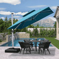 PURPLE LEAF Outdoor Windproof Umbrella, Square Cantilever Umbrella Outside Patio