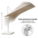 PURPLE LEAF Outdoor Patio Umbrella with Base, Best White Cantilever Umbrellas