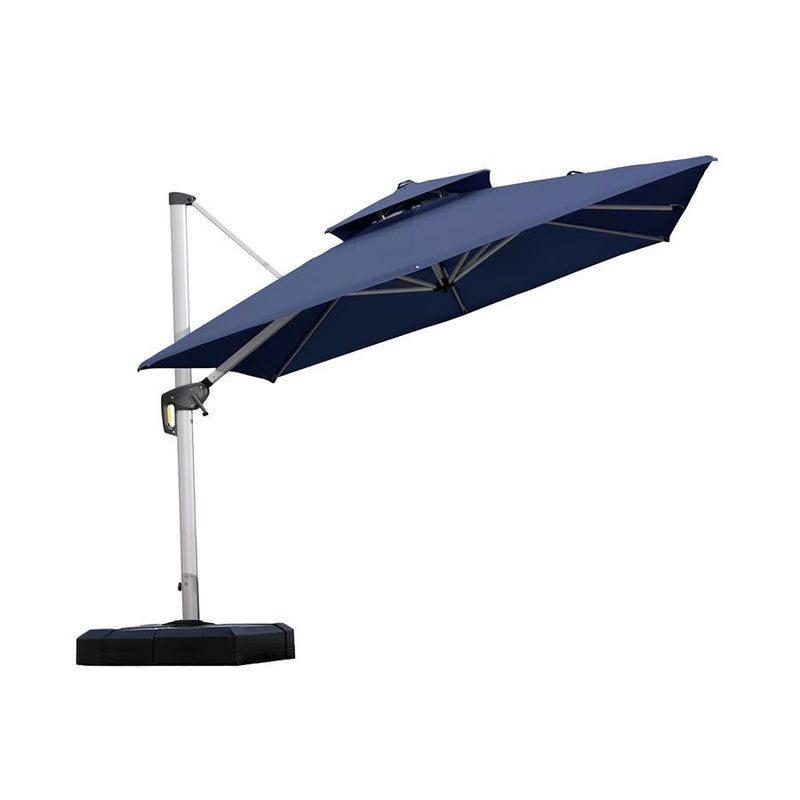 PURPLE LEAF Double Top 360°  Rotation Square Patio Classic Umbrella