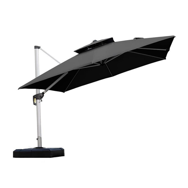 PURPLE LEAF Double Top 360°  Rotation Square Patio Classic Umbrella