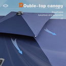 [ Umbrella with Base Set ]PURPLE LEAF Double Top 360 Degree  Rotation Square Patio Classic Umbrella with Base