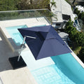 PURPLE LEAF Outdoor Windproof Umbrella, Square Cantilever Umbrella Outside Patio