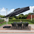 PURPLE LEAF Outdoor Windproof Umbrella, Square Cantilever Umbrella Outside Patio