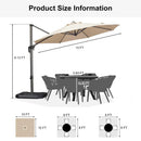 PURPLE LEAF Affordable Outdoor Umbrella with Base, Round Cantilever Umbrella for Garden