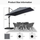 PURPLE LEAF Affordable Patio Umbrella with Base, Square and Rectangular Outdoor Umbrella