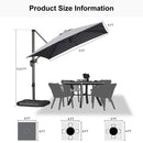PURPLE LEAF Affordable Patio Umbrella with Base, Square and Rectangular Outdoor Umbrella