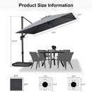 PURPLE LEAF Affordable Patio Umbrella with Base, Square and Rectangular Outdoor Umbrella