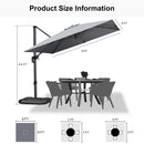 PURPLE LEAF Affordable Patio Umbrella with Base, Square and Rectangular Outdoor Umbrella
