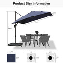 PURPLE LEAF Affordable Patio Umbrella with Base, Square and Rectangular Outdoor Umbrella